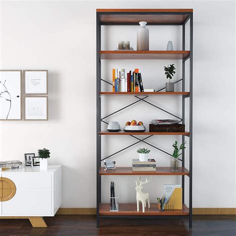 metal frame box shelves|metal rack with wooden shelves.